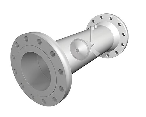 V-cone differential pressure flow meter with flanges