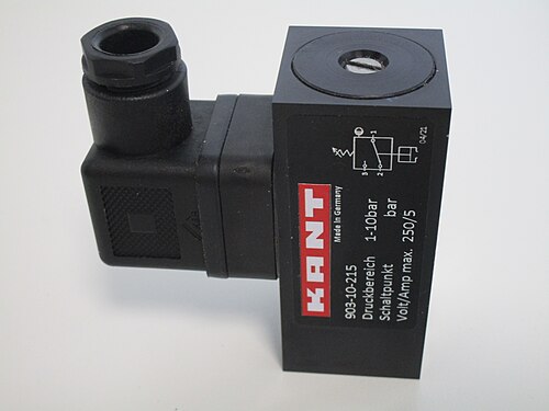 A two-port pressure switch (representative housing for a differential ΔP switch)